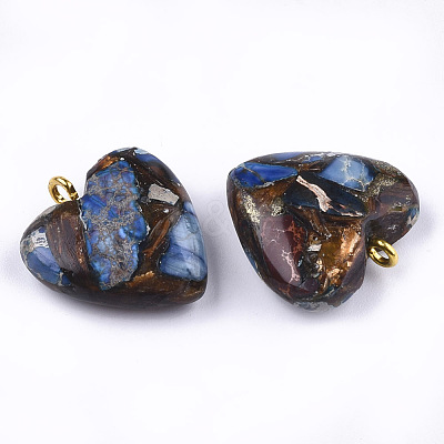 Assembled Bronzite and Imperial Jasper Pendants X-G-T111-04G-1