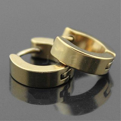 Brass Huggie Hoop Earrings EJEW-EE0002-252C-1
