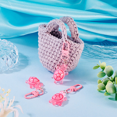 3Pcs Resin Tortoise Pendant Decorations HJEW-TA0001-39E-1