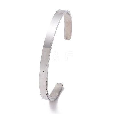 Tarnish Resistant 304 Stainless Steel Infinity Heart Open Cuff Bangle BJEW-G653-03P-1