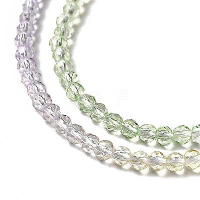 Transparent Gradient Color Glass Beads Strands GLAA-H021-01B-11-1