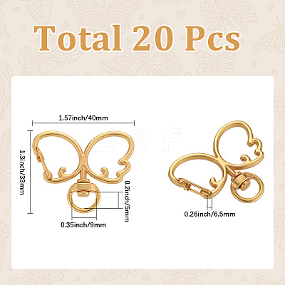 20Pcs Alloy Swivel Clasps FIND-SC0017-28G-1
