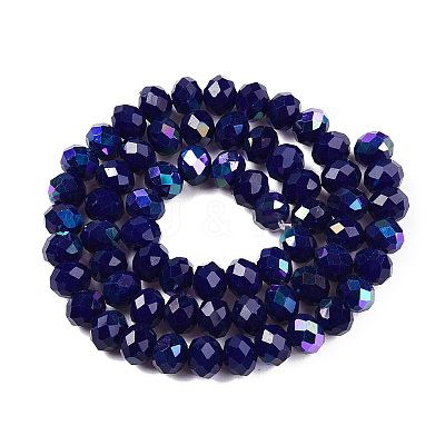 Electroplate Opaque Solid Color Glass Beads Strands LS-EGLA-A044-P8mm-L07-1
