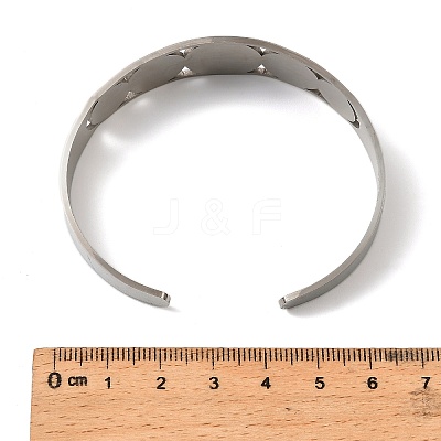 201 Stainless Steel Cuff Bangles for Women LS-BJEW-F507-03P-1