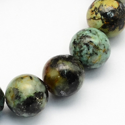 Natural African Turquoise(Jasper) Round Beads Strands X-G-S181-6mm-1