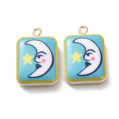 Printed Alloy with Acrylic Pendants AL-CBAE25B-02B-G-1