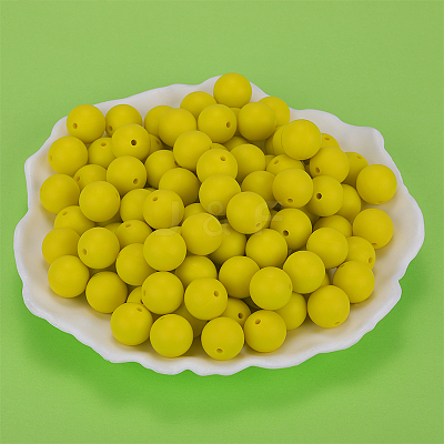 Round Silicone Focal Beads SI-JX0046A-134-1