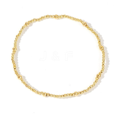 Bohemia Brass Round Beaded Stretch Bracelets TK0566-3-1