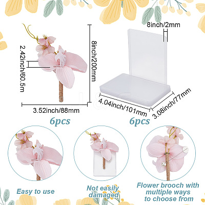 Silk Cloth Artificial Flower Boutonniere AJEW-DR0001-55B-1