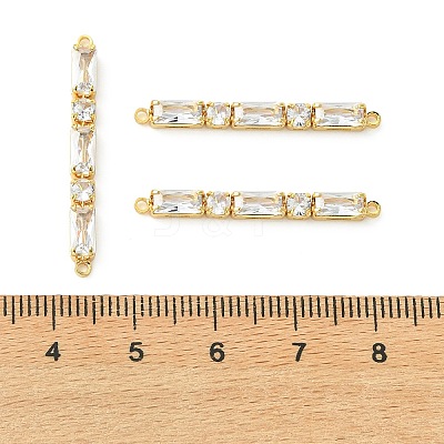 SHEGRACE Brass Pave Clear Cubic Zirconia Connector Charms XGRQ3P965-641G-1