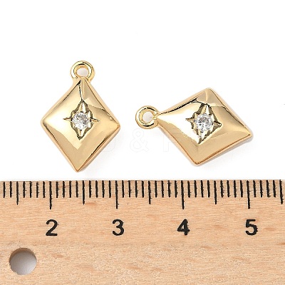 Brass Micro Pave Cubic Zirconia Pendants KK-S531-12G-C-1