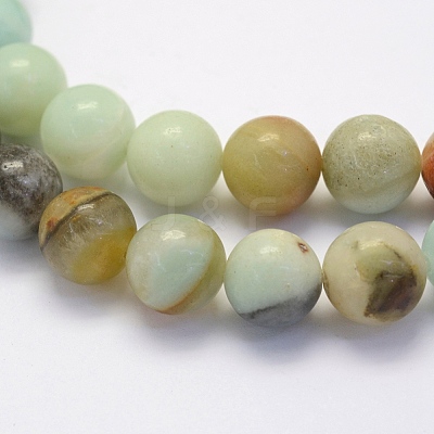 Natural Flower Amazonite Beads Strands X-G-G697-F06-8mm-1