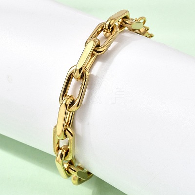 304 Stainless Steel Rectangle Ring Link Chain Bracelets for Women BJEW-A152-02G-1