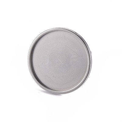 Non-Tarnish 201 Stainless Steel Cuff Pad Ring Settings X-STAS-S080-040G-P-1