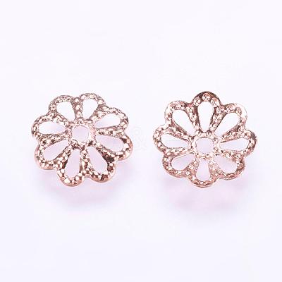Long-Lasting Plated Brass Fancy Bead Caps KK-F711-01RG-1