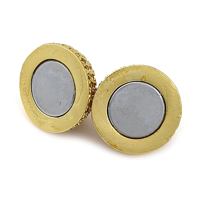 Brass Micro Pave Clear Cubic Zirconia Magnetic Clasps KK-A230-02A-G-1