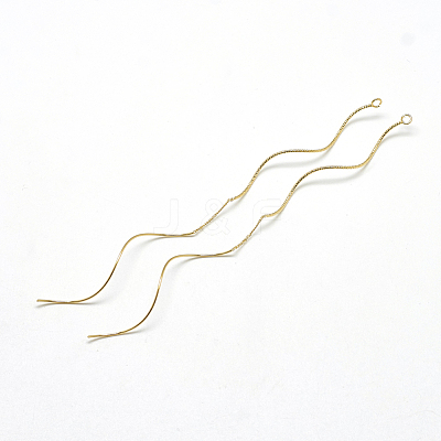 Brass Chain Stud Earring Findings KK-T032-173G-1