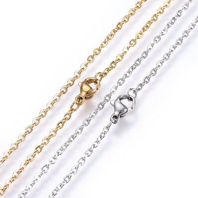 304 Stainless Steel Split Pendants Necklaces STAS-O108-14GP-1