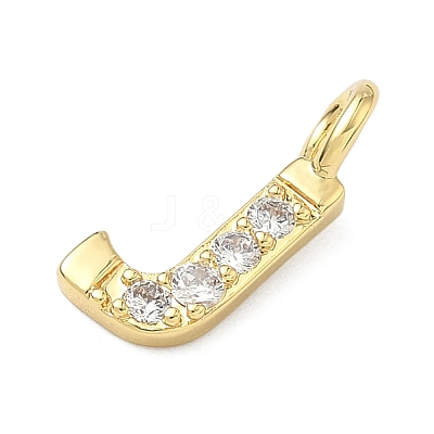 Brass Micro Pave Clear Cubic Zirconia Pendants KK-I476-01G-J-1