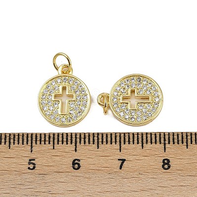 Brass Micro Pave Cubic Zirconia Pendants KK-I358-031G-1
