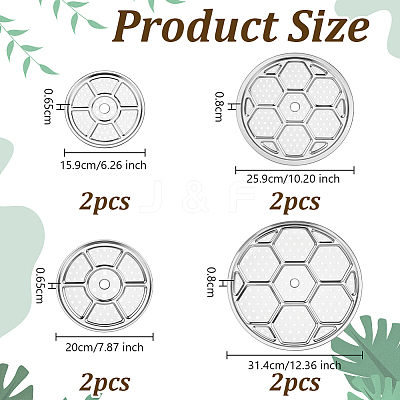8Pcs 4 Styles 410 Stainless Steel Steamer Mat AJEW-OC0015-16-1