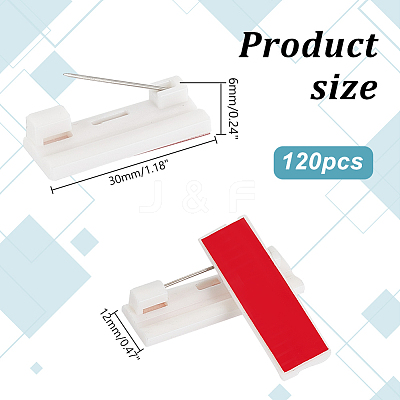 120Pcs Plastic Adhesive Back Bar Pins with Iron Pins FIND-PH0018-41B-1
