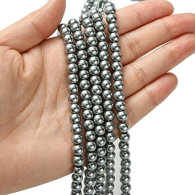 Eco-Friendly Dyed Glass Pearl Beads Strands HY-A008-6mm-RB076-1