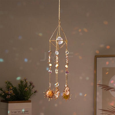 Glass Teardrop Hanging Ornaments PW-WG70020-01-1