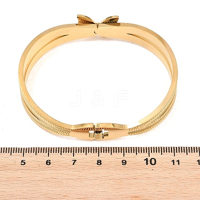304 Stainless Steel Hinged Bangles for Women BJEW-E113-02G-1