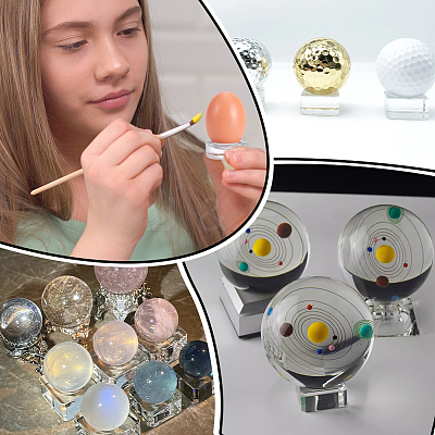 5Pcs 5 Styles Glass Crystal Ball Holder AJEW-PH0006-59-1