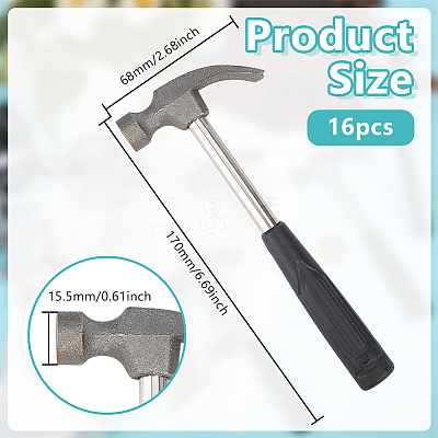 16Pcs Stainless Steel Hammer TOOL-GO0001-18-1