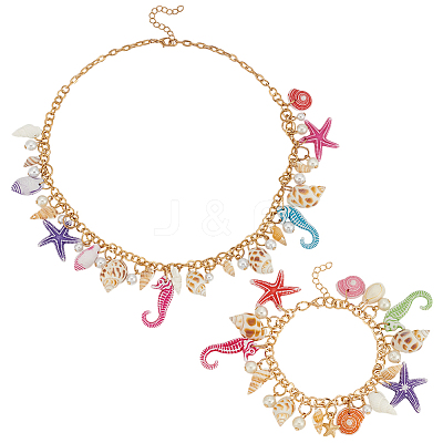 1Pc Alloy Rolo Chain Charm Bracelets for Women SJEW-PH0001-21-1