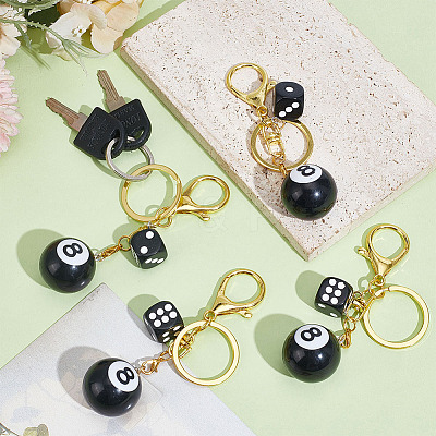 4Pcs Plastic & Resin Keychain KEYC-ME00009-1