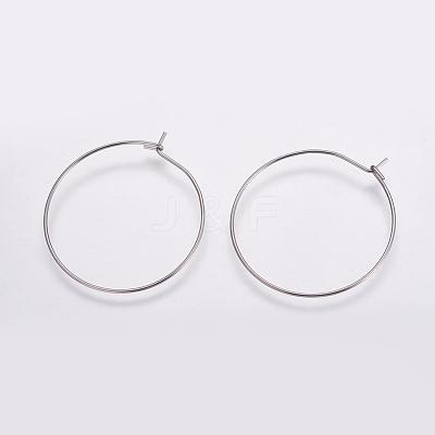 316 Surgical Stainless Steel Hoop Earrings Findings STAS-K146-039-30mm-1
