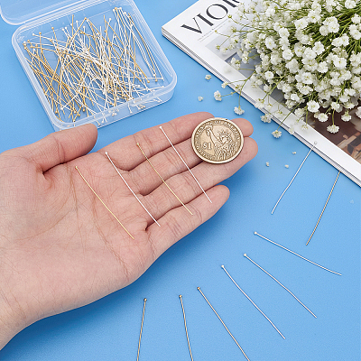 100Pcs 2 Colors Brass Ball Head Pins KK-PH0015-37-1