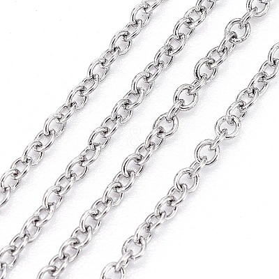 Tarnish Resistant 304 Stainless Steel Cable Chains CHS-F006-02A-P-1