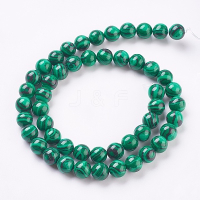 Synthetic Malachite Beads Strands X-TURQ-P028-04-8mm-1