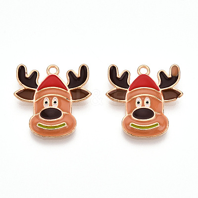 Christmas Theme Alloy Enamel Pendants ENAM-N056-403E-1