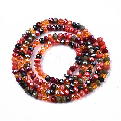 Electroplate Mixed Color Glass Beads Strands X-GLAA-T006-07-B01-1
