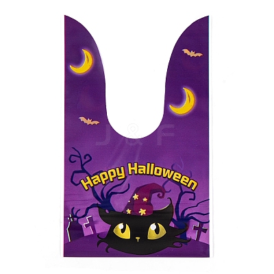 100Pcs Rabbit Shaped Halloween Candy Plastic Bags ABAG-U001-02E-1