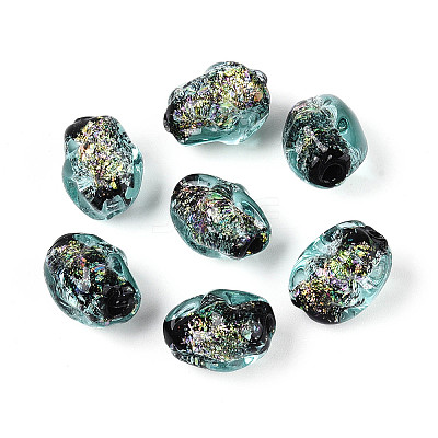 Handmade Foil Lampwork Beads Strands FOIL-T008-07C-1
