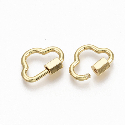 Brass Screw Carabiner Lock Charms KK-T047-05G-1