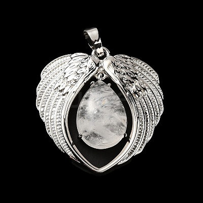 Natural Quartz Crystal Teardrop Pendants KK-K331-02P-07-1