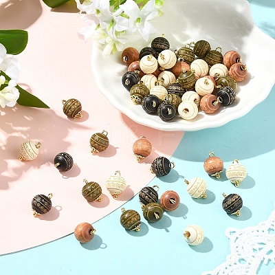 20Pcs Wood Pendants PALLOY-YW00200-01-1