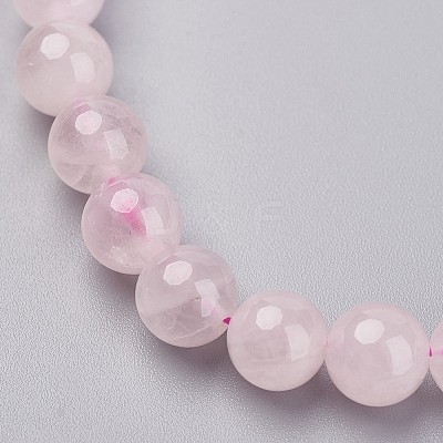 Natural Rose Quartz Stretch Bracelets G-N0272-01-1
