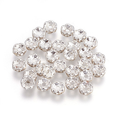 Iron Crystal Rhinestone Spacer Beads RB-A008-6MM-S-1