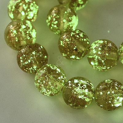 Handmade Gold Sand Lampwork Beads Strands LAMP-T007-06I-1