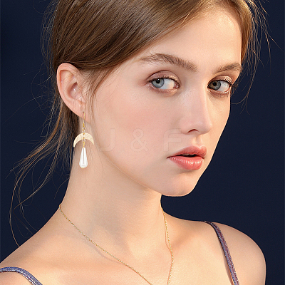 DIY Moon & Star Dangle Earring Making Kit DIY-UN0004-31-1