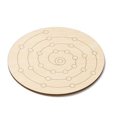 Sacred Geometric Wooden Grid DJEW-F028-01F-1