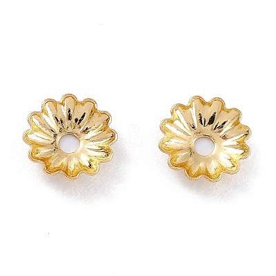 Rack Plating Brass Bead Cap X-KK-F827-01A-G-1